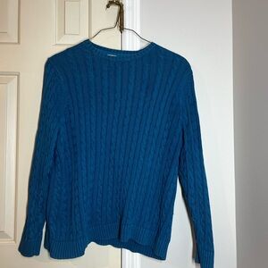 L.L. Bean Vintage 90s Teal Cable Knit Sweater